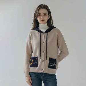 [미니마리][미니마리] 포켓레터링후드가디건 (MM44CD03)