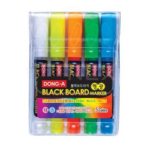 동아 블랙네온보드마카5색세트(5.0mm) 보드 칠판 화이트 수성