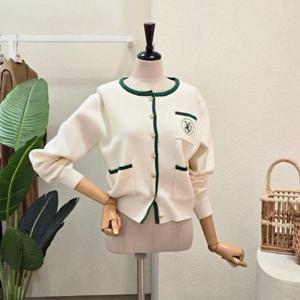 [포커스]FS5A3KC30192_컬러 라인 자수 포켓 카디건