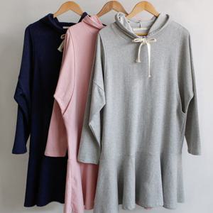 임산부 후드 플레어 양트임 수유원피스