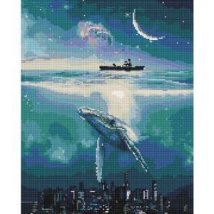 고래와 바다 (캔버스) 보석십자수 40x50