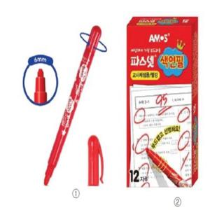 파스넷 색연필 채점용(빨강 12EA)