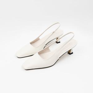 [신난다슈] 여성 슬링백힐 5cm 슬링백 구두 펌프스힐 미들힐 스퀘어토 NF251304 아이보리
