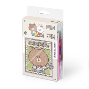 DIY 보석십자수 스티커 빈티지 브라운앤프렌즈 10x11 BST3-403