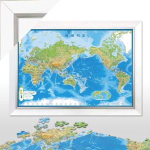 500피스퍼즐 세계지도  모던화이트 (액자포함)