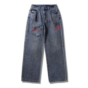 [지프]JQ1DPU502 인디고 25년 지프 프린트 틴워싱 와이드 데님팬