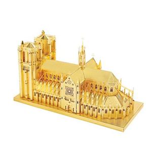 3D 입체 메탈 퍼즐 미니 파리 노트르담 성당 골드