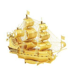 3D 입체 메탈 퍼즐 미니 해적선 골드