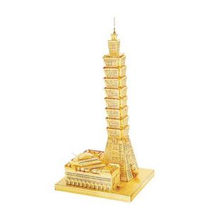 3D 입체 메탈 퍼즐 미니 타이페이 101 골드