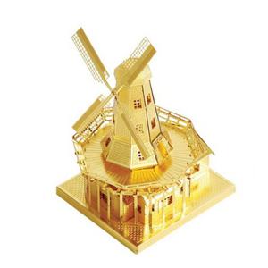 3D 입체 메탈 퍼즐 미니 네덜란드 풍차 골드