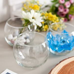 유리 글라스 원형 화분 화병 샤베트 9x8cm 꽃병 인테리어 장식 소품 투명 원예 용품