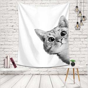 월 데코 빼꼼고양이 패브릭 가림막포스터