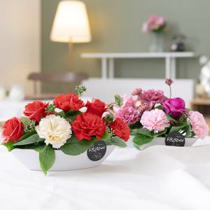 비누 카네이션 조화 화분 글로시set 13cm 2컬러 꽃 어버이날 스승의날 테이블 장식