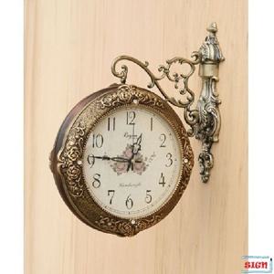 혼수용품 고품격 앤틱 장미무늬 양면시계 G 127