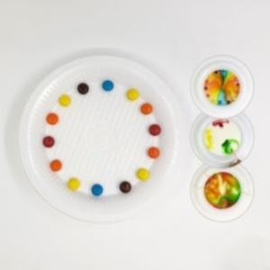 물을 만난 초콜릿 색소 무지개 우유 5인