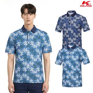 콜핑 남성 하이쿨 시원한 메쉬소재 프린트 등산 반팔 카라 티셔츠 KSC485ST2M