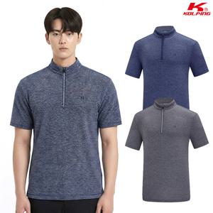 콜핑 남성 하이쿨 스트라이프 통기성 등산 반팔 반집업 티셔츠 KSC056UT8M