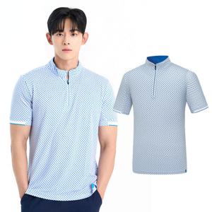 콜핑 남성 하이쿨 전체메쉬 프린트 등산 반팔 반집업 티셔츠 KSC480RT7M