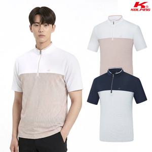 콜핑 남성 하이쿨 속건성 메쉬 등산 반팔 반집업 티셔츠 KSC480RT6M