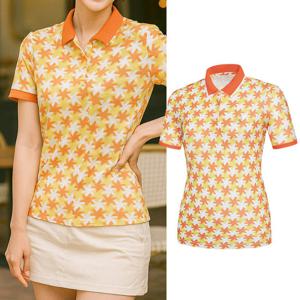 콜핑 여성 크레오라 프린트 등산 반팔 카라 티셔츠 KSC481RT7W