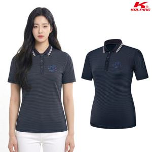 콜핑 여성 냉감 스트라이프 등산 반팔 카라 티셔츠 KSC482RT0W
