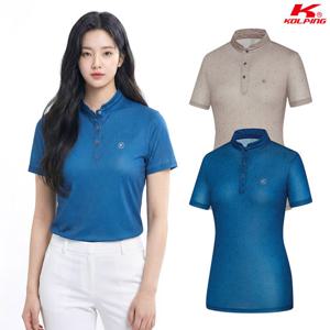 콜핑 여성 하이쿨 은은한 플라워 등산 반팔 카라 티셔츠 KSC485TT9W