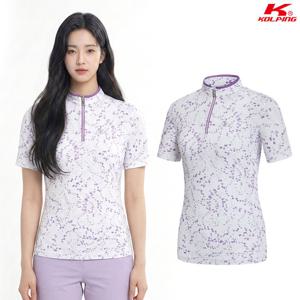 콜핑 여성 크레오라 프린트 복원력 등산 반팔 반집업 티셔츠 KSC472QT4W