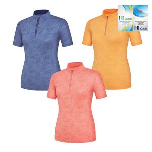 콜핑 여성 하이쿨 전체 메쉬 플라워패턴 등산 반팔 반집업 티셔츠 KSC054RT8W