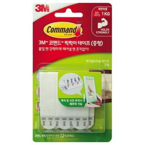 3M 코맨드 찍찍이테이프(17205 소형 8세트) 접착테이프 테이프 접착찍찍이테이프 코맨드찍찍이테이프 다용