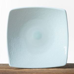 이천도자기 조각목단 직사각부페 접시 대 25.5cm 사각부페접시 사각접시 한식접시 혼수접시 한식차림 상차