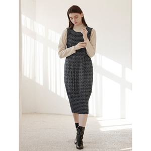 [요이츠]프린트 라운드 나시 플리츠 원피스_YI10WRPOP02