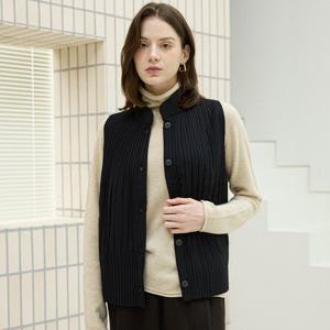 [요이츠]프린트 퀼팅 플리츠 베스트_YI10WRPVT02