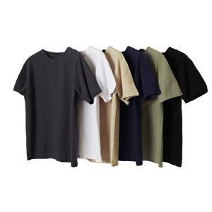 [리빌모아]남자 오버핏 헨리넥 라운드 반팔 티셔츠 KSM-TSH-SBJ0