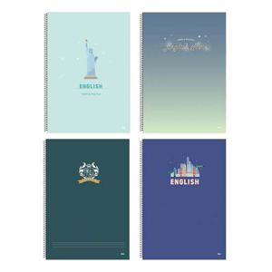 1200 슬림 영어 노트 공책 1세트 5개입