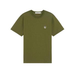 메종 키츠네 그레이 폭스 헤드 패치 클래식 티셔츠 다크 카키 IM00113KJ0008-P396