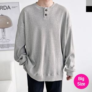 [리빌모아]남자 빅사이즈 버튼 골지 맨투맨 DJ2-TSA-STTA2042