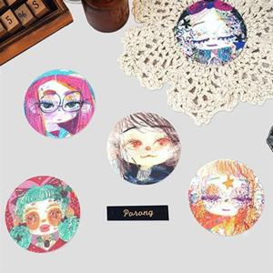 원형스티커틴 13 포롱 2개묶음 일러스트스티커 디