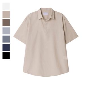 [리빌모아]남자 링클프리 린넨 오픈카라 반팔 티셔츠 ET-KAH-Q00