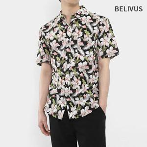 빌리버스 남성 하와이셔츠 반팔 플라워 바캉스 남방 트로피컬셔츠 BBI034