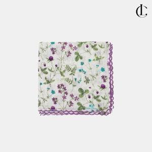 엘케이트 여성 플라워패턴 손수건 두건 코튼 거즈 등산 땀 목수건 고급손수건 LDR188