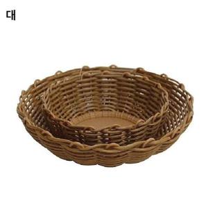 라탄 원형 바구니 바스켓 바닥막힘 상추 대 라탄바구니 상추바구니 야채바구니 원형바구니 라탄바스켓