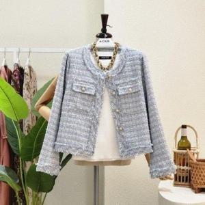 [포커스]  22FS2A7JK0042_스카이블루 트위드 자켓