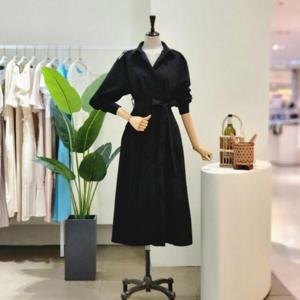 [포커스]  FF2H9OP5022_트렌치 벨티드 A라인 롱원피스