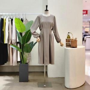 [포커스]  FS3A7OP00890_핀턱 포인트 라운드 롱원피스