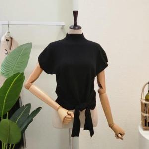 [포커스]  FF3I7KT01490_리본 포인트 반목 니트