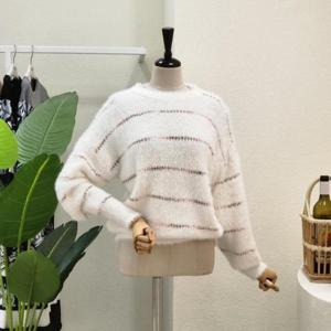 [포커스][대구백화점SG]  FW3J7KT02195_트위드 밍크 라운드 니트