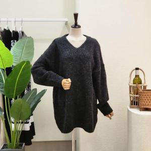 [포커스]  FW3J9KT5645_솔리드 루즈핏 브이넥 니트