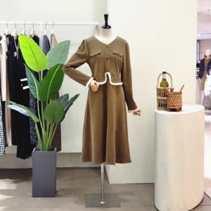 [포커스][대구백화점SG]  FW3K9OP5697_코듀로이 배색 브이넥 롱