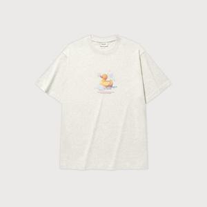 커버낫반팔티 CQK CO2502ST21-OT 버블 러버덕 그래픽 티셔츠 Oatmeal