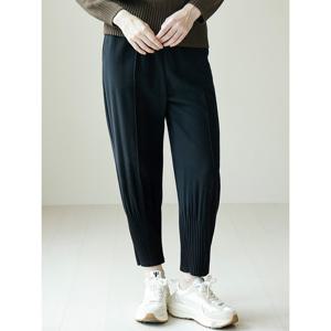 [요이츠]플리츠 배기 밴딩 팬츠 블랙_YJ08WRPSL05